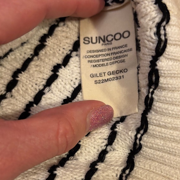 Sunoco Paris Women's White and Black Cardigan Sweater - Picture 6 of 8
